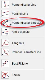However, it is easier to use the Perpendicular Bisector tool directly.