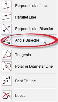 To construct a perpendicular bisector: select the Perpendicular bisector tool and then click on the line segment.