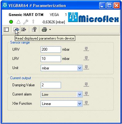5. Online Parameterization The online parameterization comprises the parameters used for setting the measuring range and the current output.