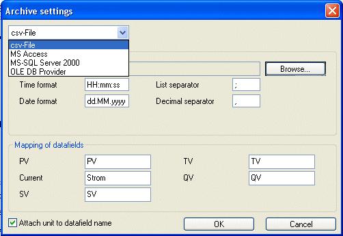 archived data from csv-formatted files most of all the setting of a suitable list separator is important.