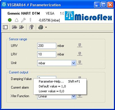 parameter value. Different menus may be displayed depending on the configuration of the operating system.