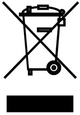 The symbol of a crossed-through waste bin on wheels means that the product must be disposed of at a separate collection point.