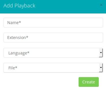 Adding a playback To add a new playback, click on the 'Add Playback