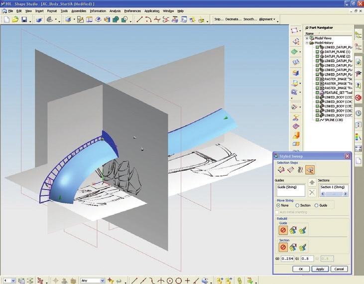 Advanced free form modeling Extends capabilities to offer the types of surface creation and manipulation techniques often used when creating complex, organic forms in the conceptual design stage of
