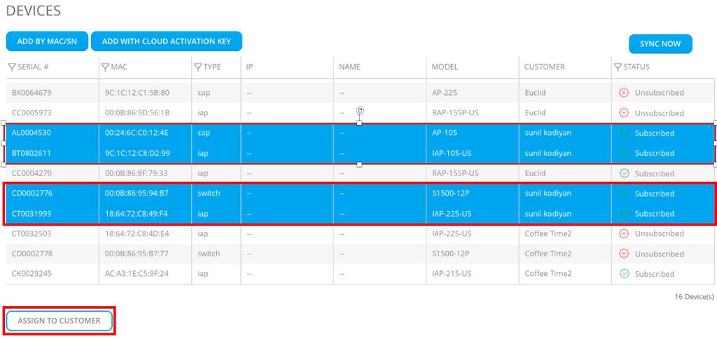 Assign Devices to Tenants 1. In the WebUI, navigate to: App Selector > Global Settings > Device Inventory 2.