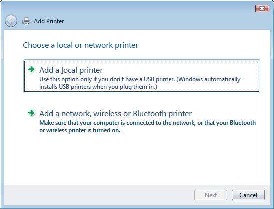The Add Printer dialog box appears.
