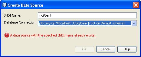 jndi/bank does not exist.