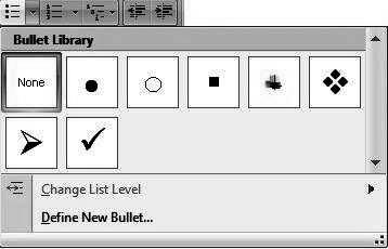 Bullets and Numbering In the Home tab, you ll find icons for both Bullets and Numbering.