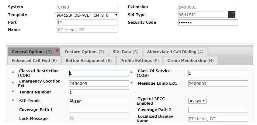 Click on Endpoint Editor in the CM Endpoint Profile and on the General options tab set Type of 3PCC Enabled as Avaya.