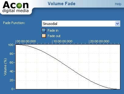 30 Acoustica User Guide Sinusoidal Select the direction of the fade using the Fade in or Fade out radio buttons.