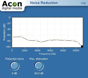 44 Acoustica User Guide The Noise Reduction settings with a manually drawn noise profile. 5.4.4