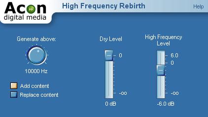48 Acoustica User Guide 5.5.3 High Frequency Rebirth Dull and lifeless recordings may be a result of lost high frequency content.