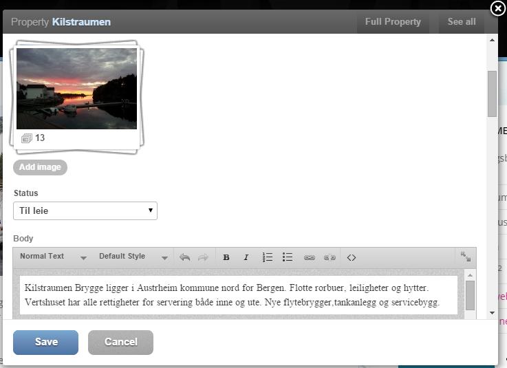 TIP: Use Full View When editing content we recomend you click the Full... button on the top right.