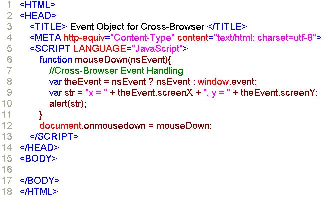 Register Event Object (Cont.