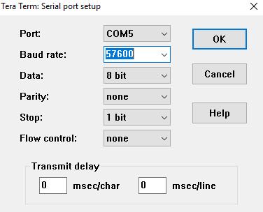 Navigate to Setup Serial Port and select the COM port associated