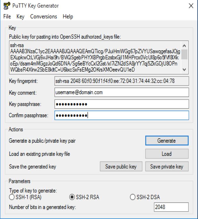 Generate Key (Windows) 3. Enter Passphrase & Save Private Key 4.