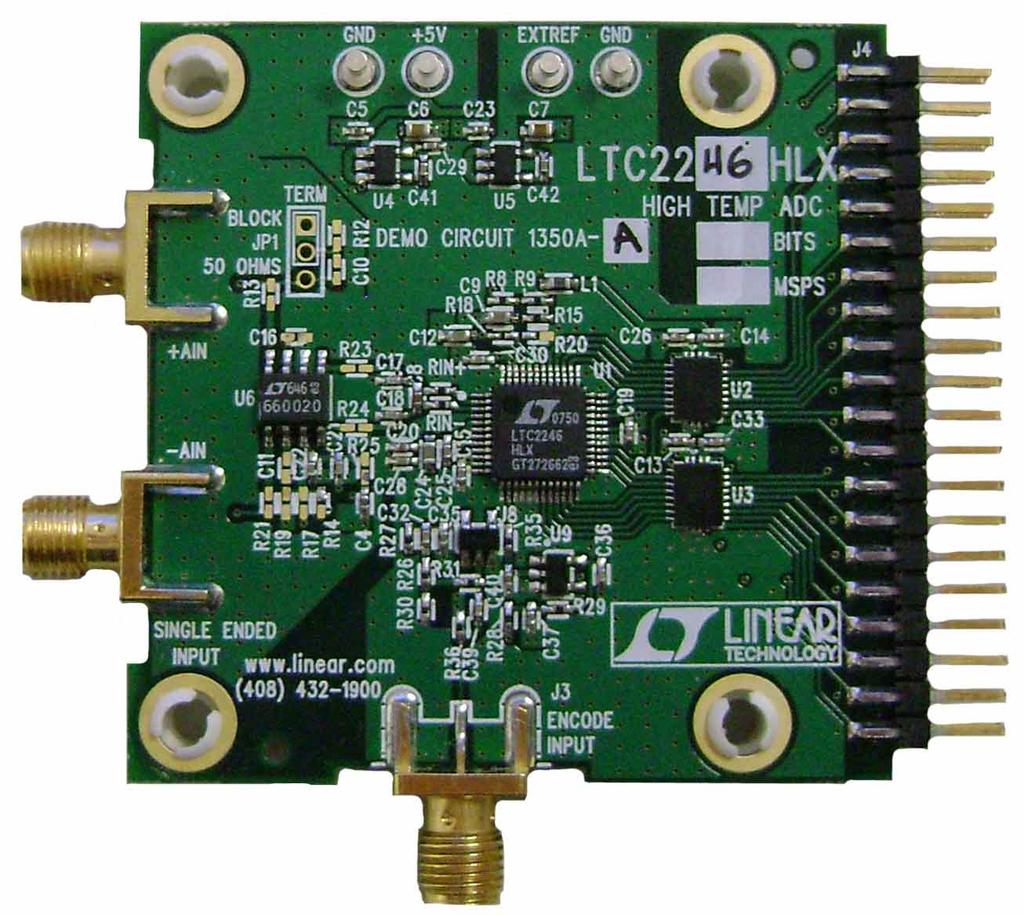 QUICK START PROCEDURE Demonstration circuit 1350 is easy to set up to evaluate the performance of the LTC2246 family of industrial grade A/D converters.