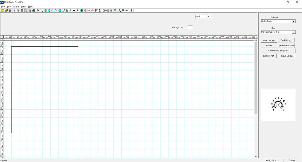 The first thing we need to do is to select the size of the paper we want to make our drawing on. In the upper left corner of the Utility Pane you will find a combo box labeled sheet size.
