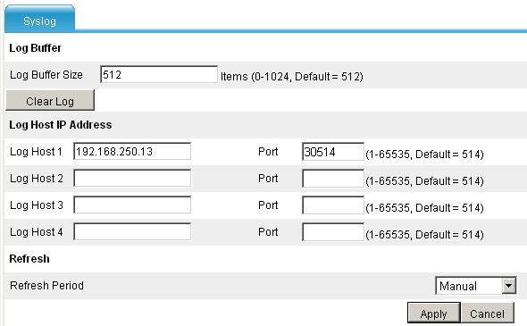 Specify the IP address of IMC Firewall Manager as the destination for syslog export, and set the port number