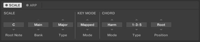 Smart Play Playing and Editing Scales and Chords Setting the CHORD Parameters The CHORD parameter Mode, set value Harm.