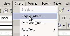 Inserting Page Numbers 1.