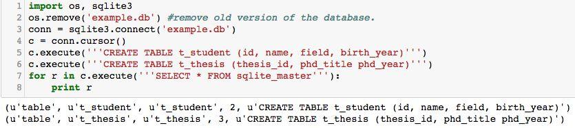 Metainformation: sqlite_master Special table that holds information