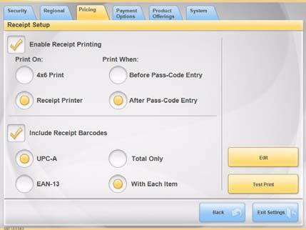Setting up Receipt Printing With KODAK Picture Kiosk GS Compact, Software Version 2.0, you can use the optional receipt printer or the 605 Photo Printer to print receipts.