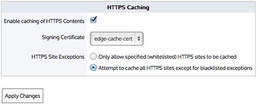 18 Configuring Edge Cache To blacklist certain (encrypted) HTTPS URLs to never cache All https traffic can be