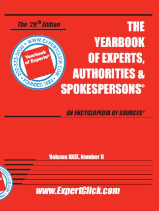 In print: The Yearbook of Experts Since 1984, Broadcast Interview Source has published directories the news media know and trust. Your membership includes your 75-word profile and your topics.