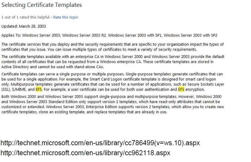 /Reference: http://technet.microsoft.com/en-us/library/cc962118.aspx User Certificates Certificates with an object identifier of 1.3.
