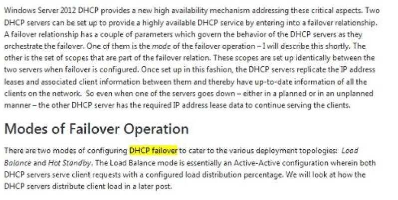 C. Configure a DHCP failover relationship that contains Server1 and Server2. D. Create a scope for each server, and then configure each scope to contain half of the IP addresses.
