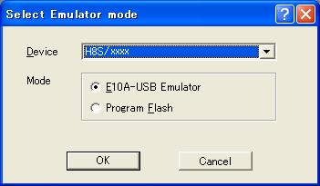 Section 3 Preparation before Use 6. The [Select Emulator mode] dialog box is displayed. Figure 3.35 [Select Emulator mode] Dialog Box Select the MCU name in use from the [Device] drop-down list box.