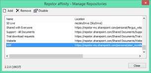 repositories list. To re-enable Click on the repository and click on the enable button that appears instead of the disable button.