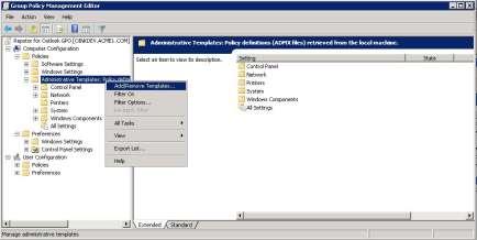 Appendix A: Administration via a Group Policy Configuration settings are established through a Repstor affinity Group Policy Template.