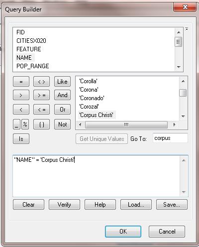 Select Input Parameters Input cities shapefile For the select tool, I set the input features as my cities feature class.