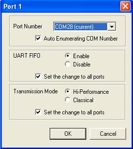 changes to Port Number, UART