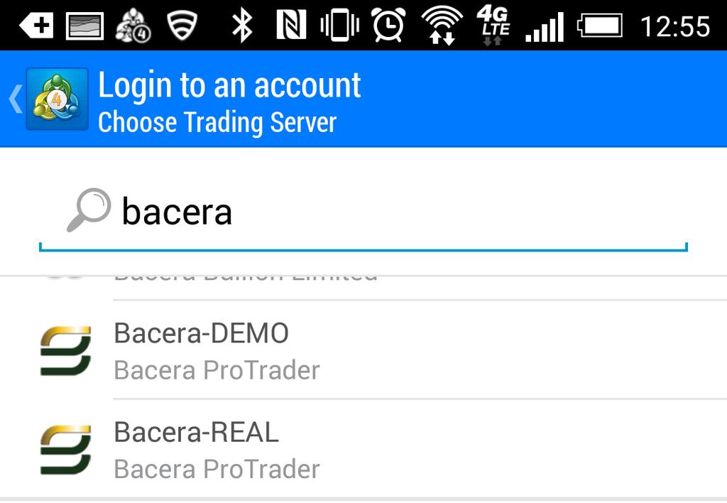 if you are going to trade on a Bacera Co Pty Ltd Demo account, Bacera-REAL