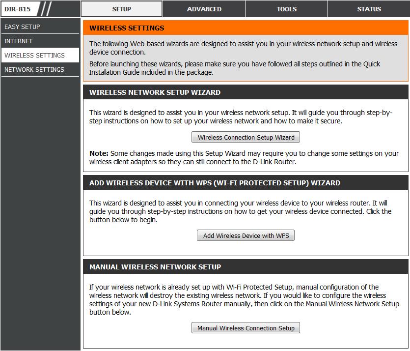 Wireless Settings If you want to configure the wireless settings on your router using the wizard, click Wireless Connection Setup Wizard and refer to Wireless Connection Setup Wizard on page 92.