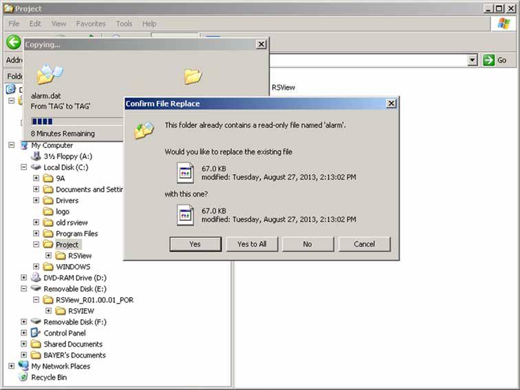 Equipment installation 39 1 HMI Touch Screen - Confirm Folder