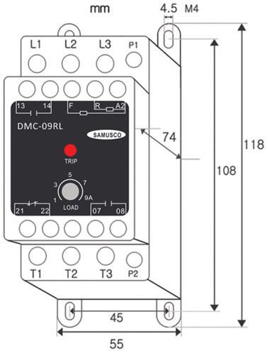 DMC09RL Digital Motor Starters for Three Phase Bidirectional Motors - Hybrid switching contacts (Electronic and Mechanical contacts are connected in parallel) - Change directions of motor rotation -