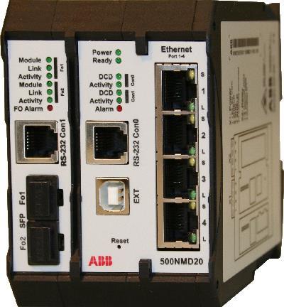 RTU500 series Data Sheet Switch 500NMD20 Switch 500NMD20 Application The DIN-rail mountable 500NMD20 is a managed plug and play layer-2 switch providing four Fast auto-negotiating RJ45-ports with
