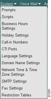 Configure Menu Options (continued) Remote Users System Parameters Administration >