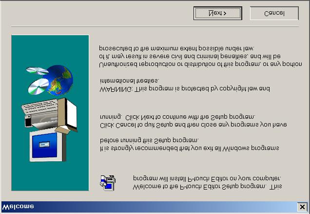 2 Select the desired language, and then click the OK button. To install just the printer driver, click the lower button (Driver).