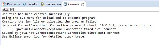 13. Once your code compiles and saves ok, we can run it. Make sure that the EV3 is turned on and that it is not currently running a program.