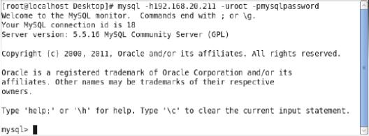 whether or not the client can connect to the MySQL server. Figure 6 Verify the connection to the MySQL server In the output, 192.168.20.