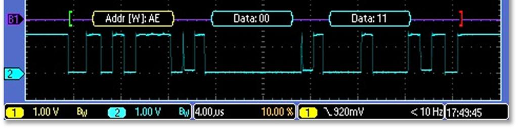 I2C Interface The I2C signals pass through an open-drain logic-level translator, with rise-time/fall-time accelerators.