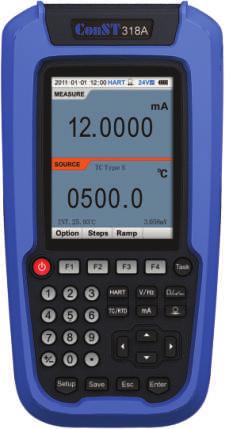 µcal ConST 31x series OVERVIEW A highly integrated multifunction calibrator featuring several patented technologies, ConST 318A is an ultra-compact, rugged, and ease-to-use hand-held device for