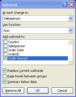 Adding Subtotals The Subtotals feature automatically creates groups and subtotals the related data according to your specifications.