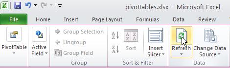 Changing the Data Displayed and Refreshing the PivotTable PivotTables are meant to be interactive, so Excel makes it easy to change the data.