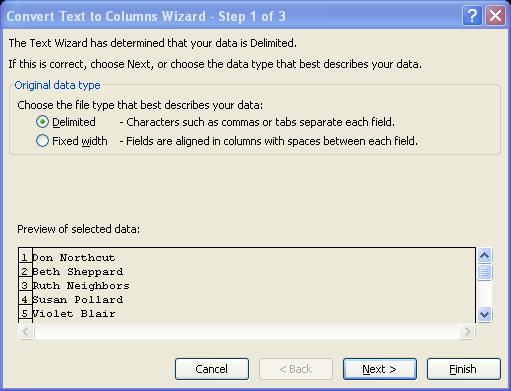 Using the Text to Columns Feature The text to columns feature allows you to use data in another format (such as a text file) and convert the text into columns.